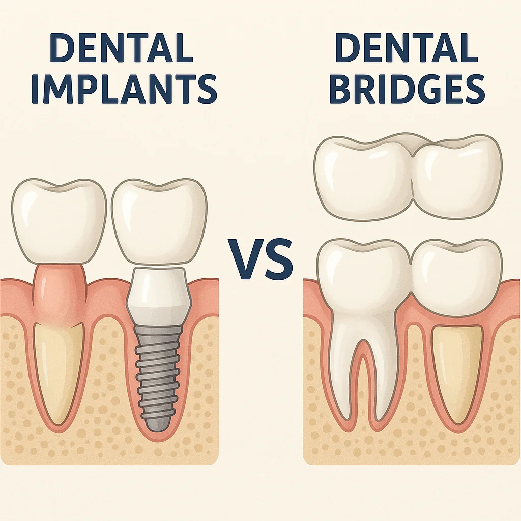 Dental Implants vs Dental Bridges